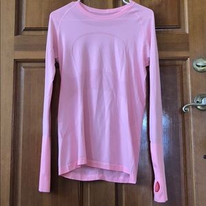 Pink Long Sleeve Lululemon Swiftly Shirt